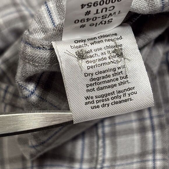 Mizzen + Main Performance Classic Button Shirt Mens XXL Gray Plaid - Picture 11 of 11